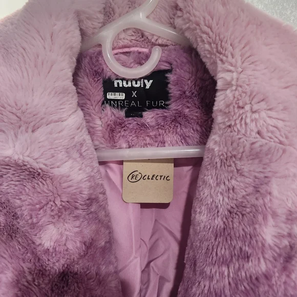 Urban Outfitters "Unreal" Fur Plush Ombre Purple Teddy Jacket - Picture 3 of 6